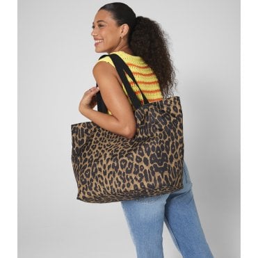 BagBase Leopard Print Carryall Tote Bag