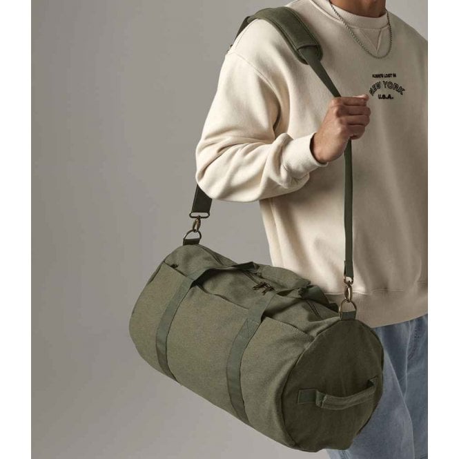 BagBase  Vintage Canvas Barrel Bag