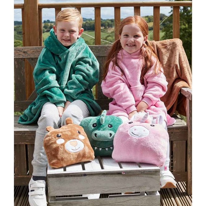 Brand Lab  Kids Character Cushion Hooded Blanket