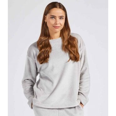 Brand Lab Ladies Plush Fleece Crew Neck Sweatshirt