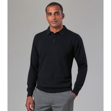Brook Taverner Casper Knit Long Sleeve Polo Shirt