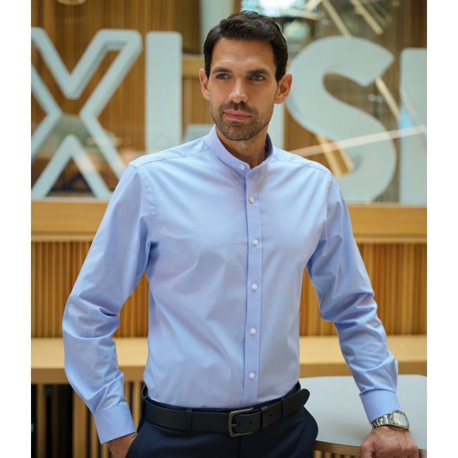 Brook Taverner  Volterra Long Sleeve Grandad Collar Shirt