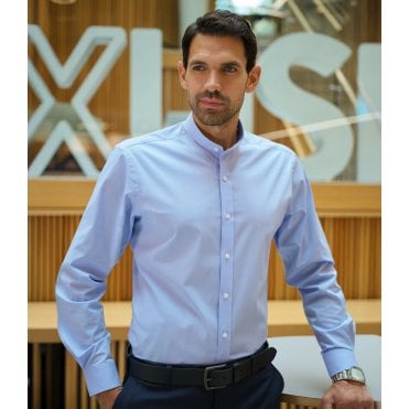 Brook Taverner Volterra Long Sleeve Grandad Collar Shirt