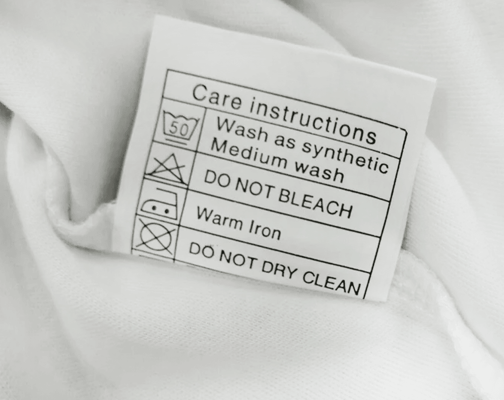 Provide specific washing instructions