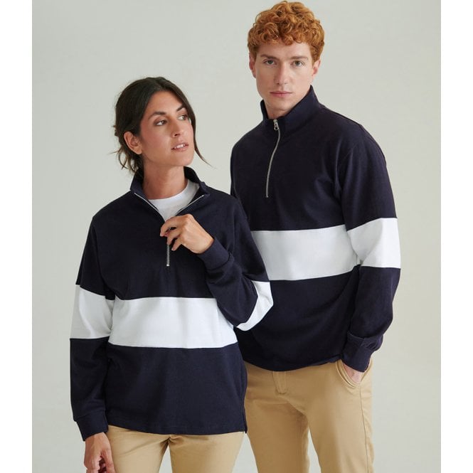 Front Row  Panelled Zip Neck Top