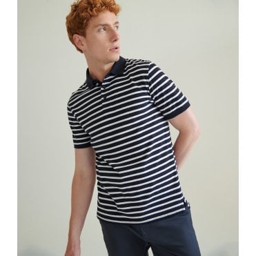 Front Row Striped Jersey Polo Shirt