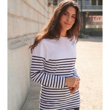 Front Row Unisex Long Sleeve Breton Striped T-Shirt