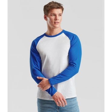 Fruit of the Loom Contrast Long Sleeve Baseball T-Shirt