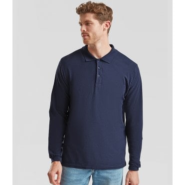 Fruit of the Loom Premium Long Sleeve Cotton Piqué Polo Shirt