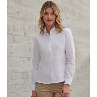 Henbury Ladies Modern Long Sleeve Regular Fit Oxford Shirt