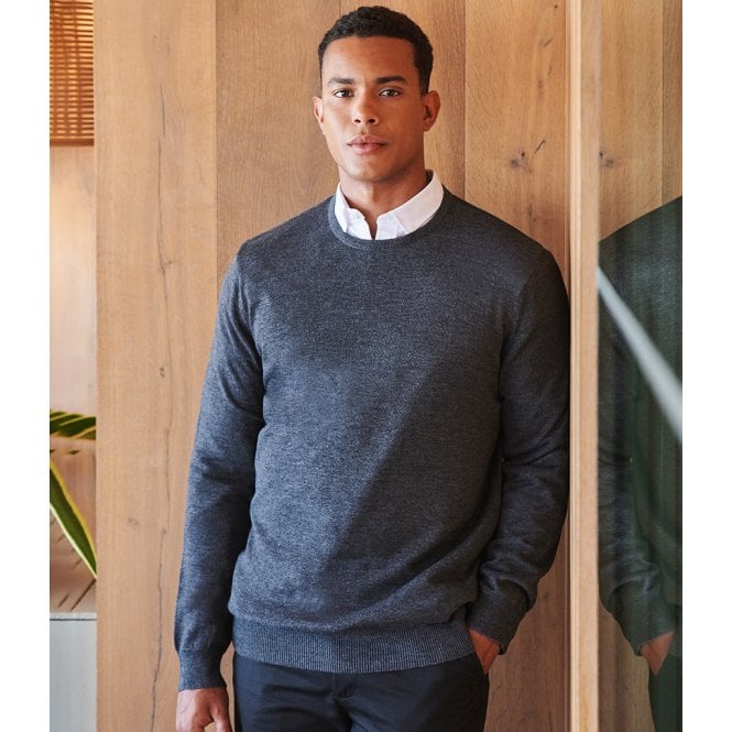 Henbury  Lightweight Cotton Acrylic Crew Neck Sweater