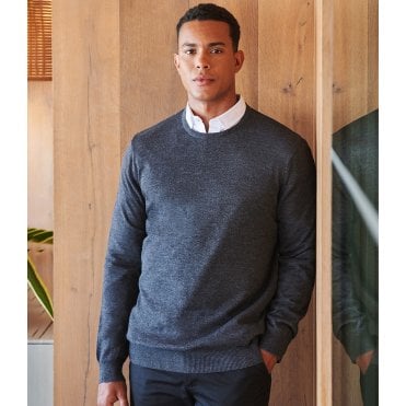 Henbury Lightweight Cotton Acrylic Crew Neck Sweater