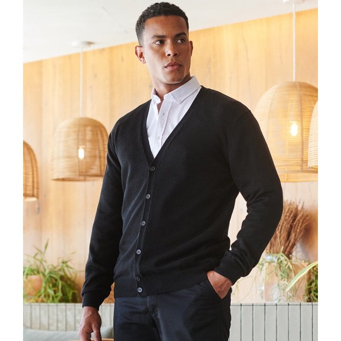 Henbury  Lightweight Cotton Acrylic V Neck Cardigan