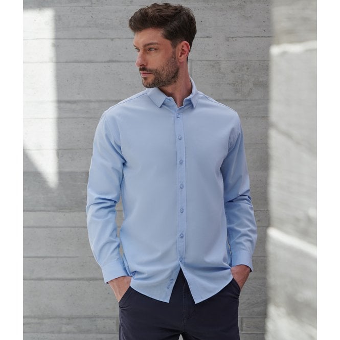 Henbury  Long Sleeved Cotton Feel Coolplus® Shirt
