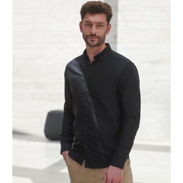 Henbury Modern Long Sleeve Slim Fitted Oxford Shirt