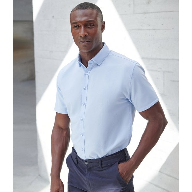 Henbury  Short Sleeved Cotton Feel Coolplus® Shirt
