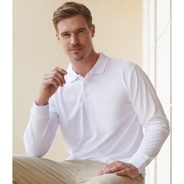 Henbury Unisex Long Sleeve Coolplus® Piqué Polo Shirt