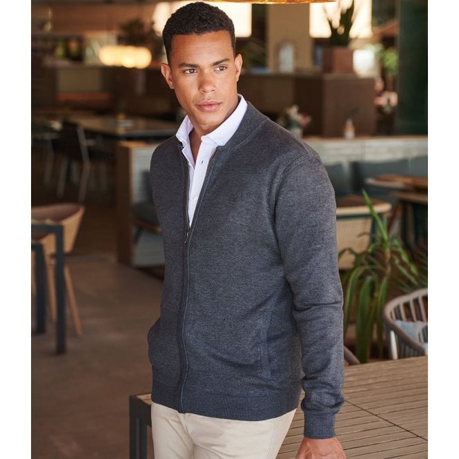 Henbury  Unisex Zip Through Cardigan