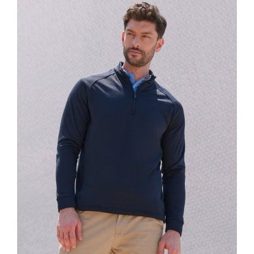 Henbury Zip Neck Wicking Top
