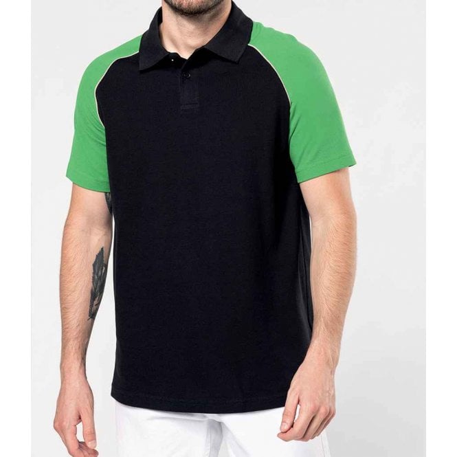 Kariban  Baseball Cotton Piqué Polo Shirt