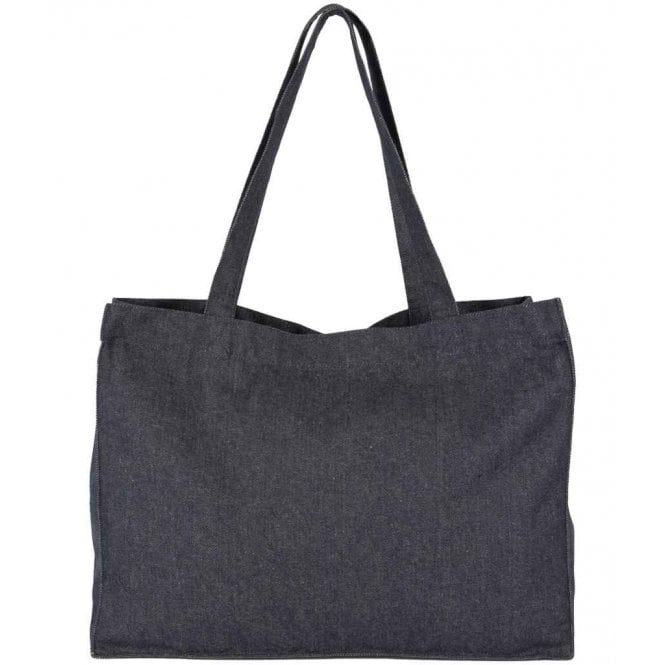 Kimood  Large Recycled Cotton Denim Look Shopping Bag