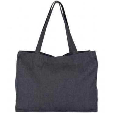 Kimood Large Recycled Cotton Denim Look Shopping Bag