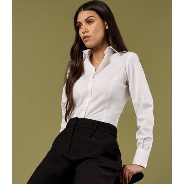 Kustom Kit Ladies Long Sleeve Tailored Business Shirt