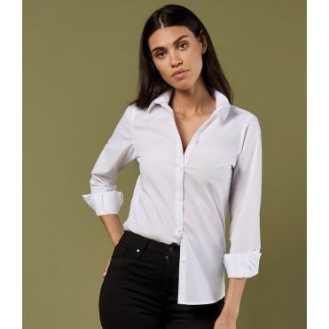 Kustom Kit Ladies Long Sleeve Tailored Poplin Shirt