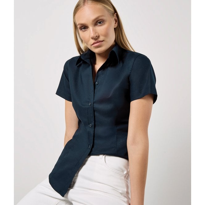 Kustom Kit  Ladies Short Sleeve Tailored Workwear Oxford Shirt
