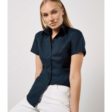 Kustom Kit Ladies Short Sleeve Tailored Workwear Oxford Shirt