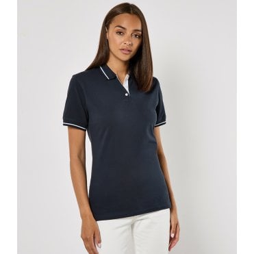 Kustom Kit Ladies St Mellion Tipped Cotton Piqué Polo Shirt