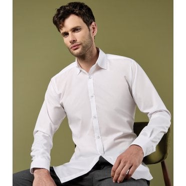 Kustom Kit Long Sleeve Slim Fit Business Shirt