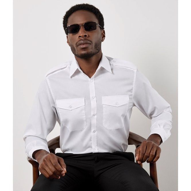Kustom Kit  Long Sleeve Tailored Pilot Shirt