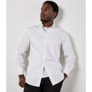 Kustom Kit Premium Long Sleeve Tailored Oxford Shirt