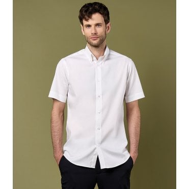 Kustom Kit Premium Short Sleeve Tailored Oxford Shirt