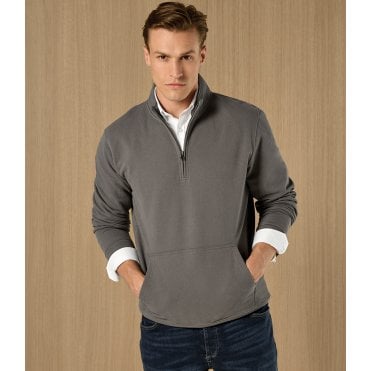 Kustom Kit Regular Fit 1/4 Zip Piqué Sweatshirt