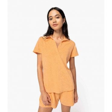 Native Spirit Ladies Terry Towel Polo Shirt