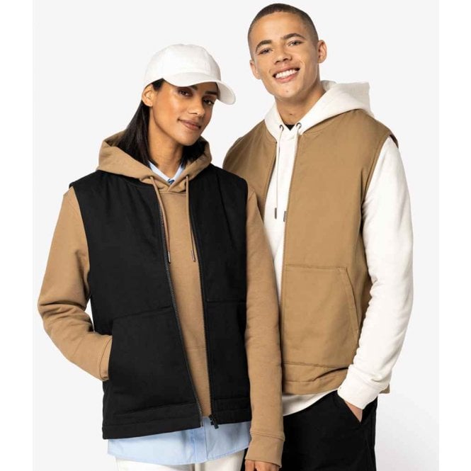Native Spirit  Unisex Twill Bodywarmer with Teddy Collar
