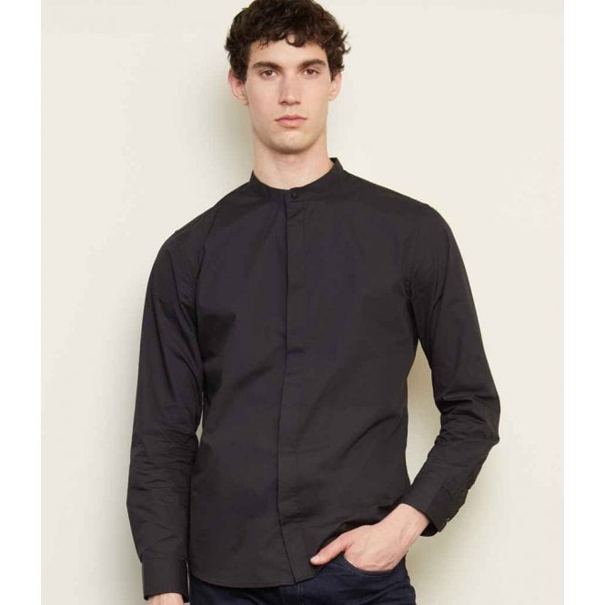 NEOBLU  Bart Mao Collar Long Sleeve Poplin Shirt