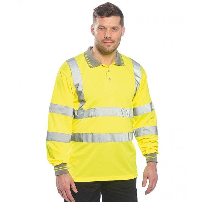 Portwest  Hi-Vis Long Sleeve Polo Shirt