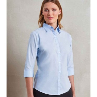 Premier Ladies 3/4 Sleeve Poplin Blouse