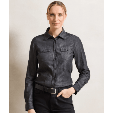 Premier Ladies Jeans Stitch Denim Shirt