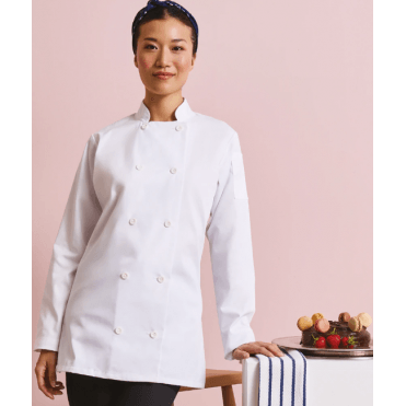Premier Ladies Long Sleeve Chefs Jacket