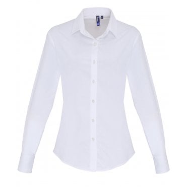 Premier Ladies Long Sleeve Stretch Fit Poplin Shirt
