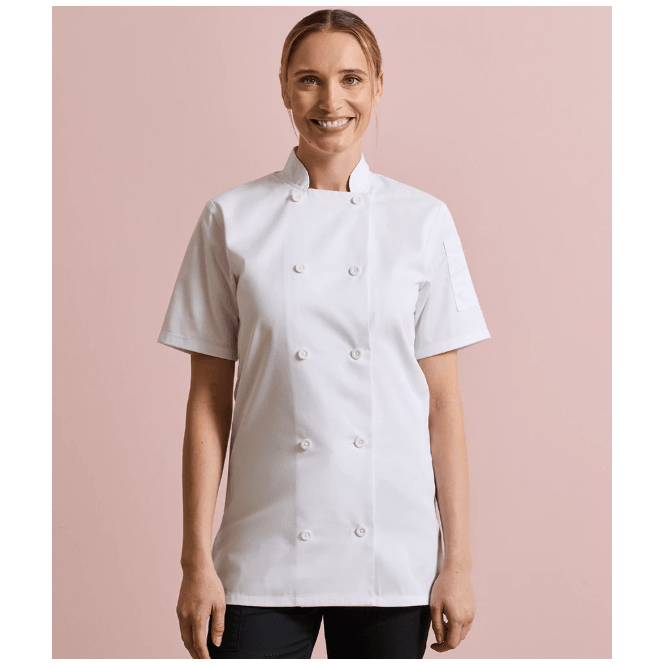 Premier  Ladies Short Sleeve Chef's Jacket