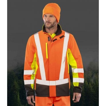 Result Recycled Three Layer Printable 3-Tone Safety Soft Shell Jacket