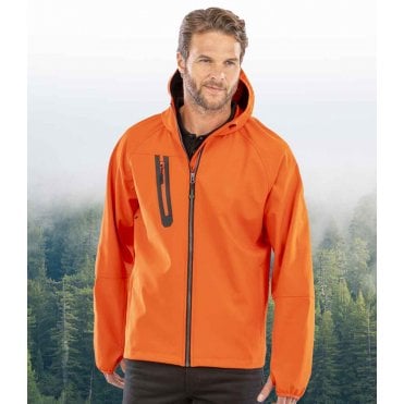 Result Recycled Three Layer Printable Hooded Soft Shell Jacket
