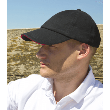 Result Low Profile Heavy Brushed Cotton Cap with Sandwich Peak