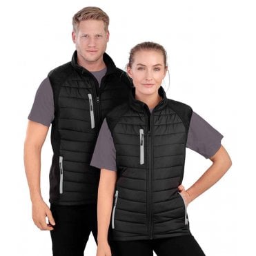 Result Genuine Recycled Black Compass Padded Gilet
