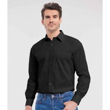 Russell Collection Long Sleeve Easy Care Cotton Poplin Shirt